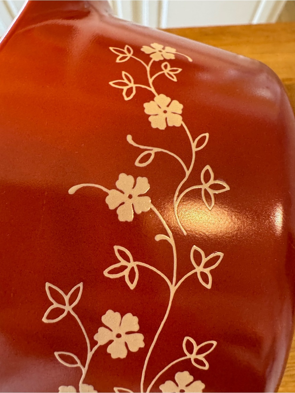 🍂 Vintage Pyrex 474-B Trailing Flowers | 1.5 Qt Casserole | Terracotta Orange - Picture 7 of 8